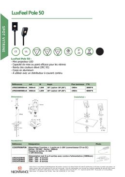 Mini projecteur LED pour vitrine | LuxFeel Pole 50