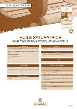 Huile saturatrice pour bois exotiques | Huile Saturatrice