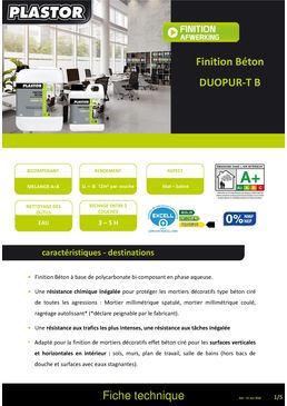 Vitrificateur en phase aqueuse pour mortiers décoratifs | DUOPUR-T B 