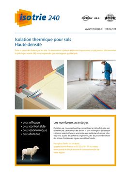 Isolation thermique haute densité pour sols | Isotrie 240