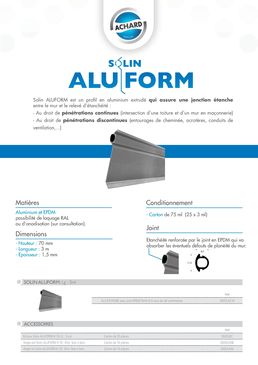 Bande de solin avec joint EPDM