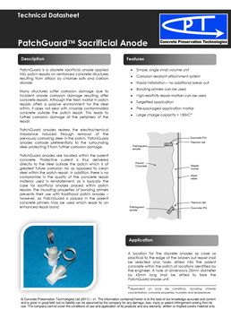 Anode sacrificielle discrète pour réparations ponctuelles du béton chloruré | PatchGuard CPT