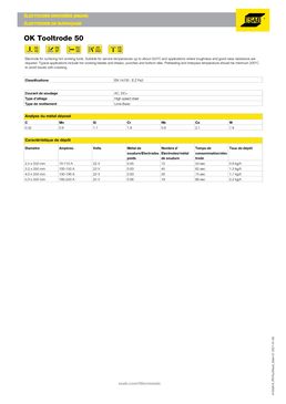 Electrodes de rechargement OK Tooltrode 50 | OK 85.58