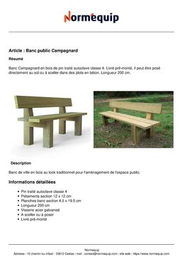 Banc public Campagnard