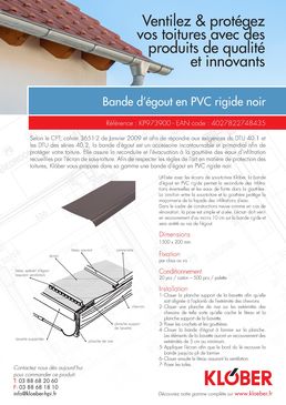 Bande d'égout en PVC rigide | Bande d'égout