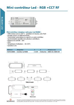 Mini-contrôleur Led - RGB +CCT RF | Ruban LED