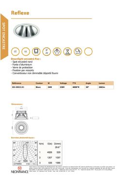 Downlight encastré fixe | Reflexe