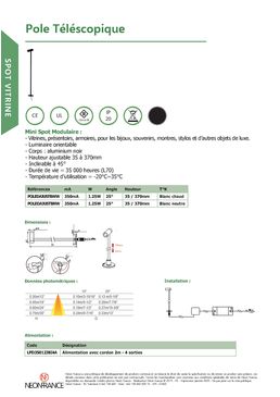 Pole Télescopique Mini spot modulaire | Néon France 