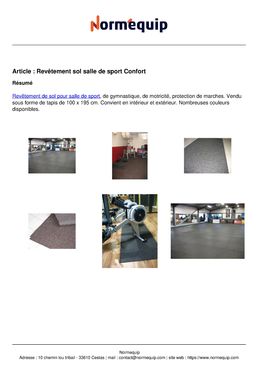 Revêtement sol salle de sport Confort