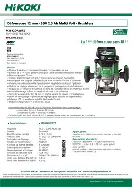 Défonceuse 12 mm - 36V 2,5 Ah Multi Volt - Brushless | M3612DAWPZ