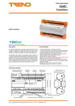 Contrôleur avec BACnet sur IP certifiée et 16 canaux d’E/S intégrés | IQ4E