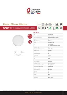 ZeroWatt Hublot WALLY 10 à 22 W CCT IP 65 DETECTEUR