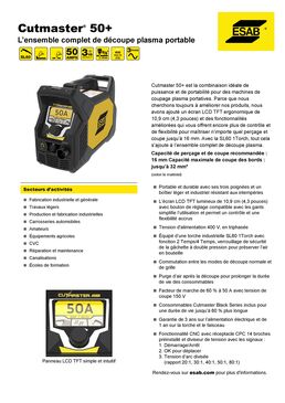 Découpeur à plasma avec écran LCD TFT | ESAB Cutmaster 50+ 