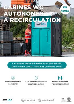 Cabine autonome avec lave-mains 