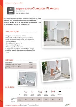 Baignoire à porte Compacte PL Access | Réf. 15158G / 15158D