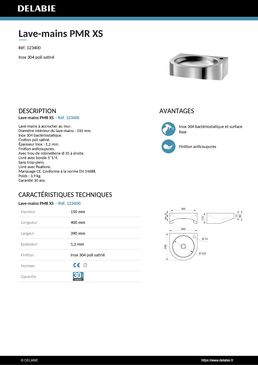 Lave-mains à accrocher au mur PMR XS | Réf. 123400 