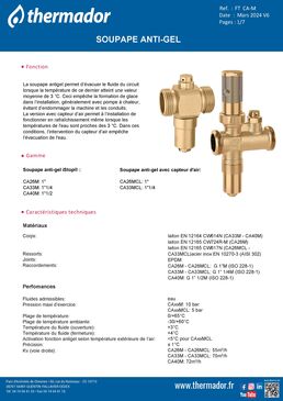 Soupape antigel avec capteur d'air iStop® de Caleffi Hydronic Solutions