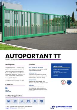 Portail barreaudé autoportant en acier galvanisé | TT