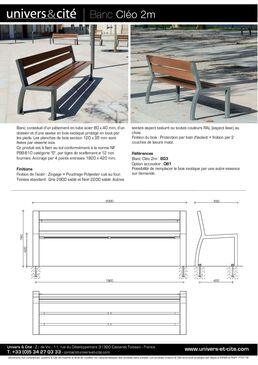 Mobilier urbain d'assises en bois et acier | Cléo