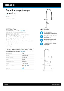 Combiné de prélavage monotrou pour cuisines professionnelles | Réf. 5632