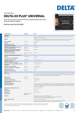 Ecran de sous-toiture | HPV DELTA-XX PLUS UNIVERSAL 