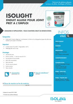 Enduit allégé pour joint prêt à l’emploi | ISOLIGHT