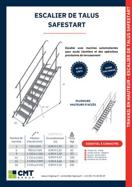 Escalier de talus en acier galvanisé pour accès aux chantiers et opérations provisoires de terrassement