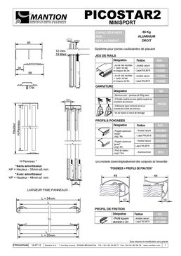 Système pour portes de placard rail aluminium capacité par porte 55 Kg | PICOSTAR 2 