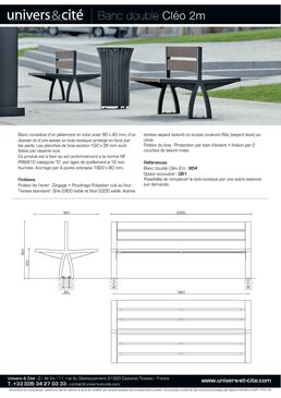 Mobilier urbain d'assises en bois et acier | Cléo