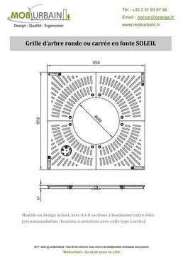 Grille d'arbre RADIAL et SOLEIL en fonte