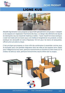 LIGNE DE MOBILIER URBAN KUB