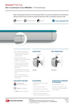 Combiné main-courante/pare-chocs Sans PVC | HRB-20N PVC-Free