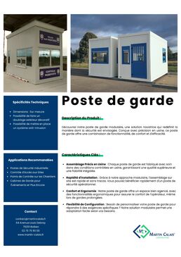 Poste de garde modulaire | Gamme NEO Martin Calais 