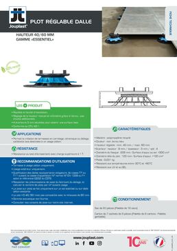 Plot réglable standard pour terrasse dalles | Gamme ESSENTIEL de JOUPLAST®