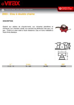 Etau à double chaîne pour profilé de diam. 76 à 325 mm | Virax