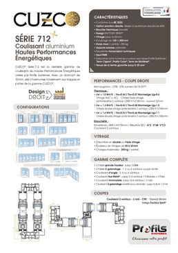 Baie coulissante aluminium 70 mm à performances énergétiques optimisées | CUZCO - Série 712