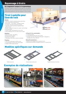 Tiroir à palettes ergonomique pour rayonnage