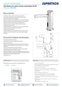 Distributeur sans contact de savon infrarouge | Elite