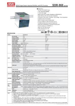 Alimentation secteur AC-DC sur rail DIN pour l’industrie| Mean Well SDR-960-24