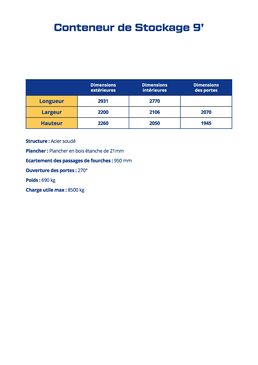 Conteneur de stockage 9' standard | EuropBox 