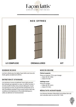 Panneaux muraux et plafond FAÇON LATTIS | LE COMPLEXE 