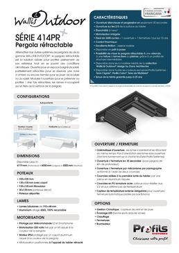 Pergola aluminium à lames rétractables | WALLIS&OUTDOOR - Série 414PR 