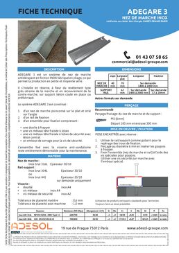 Nez de marche INOX ADEGARE 3 fabriqué en pliage 