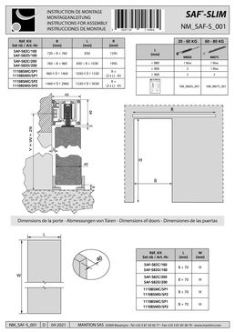 Système coulissant droit rail en aluminium pour portes en bois jusqu’à 80 Kg | SAF SLIM 