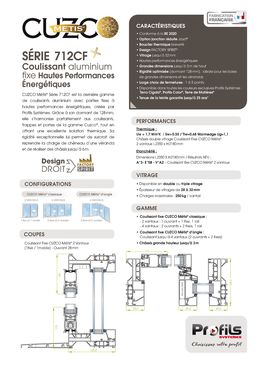 Coulissant aluminium fixe à hautes performances énergétiques | CUZCO METIS - Série 712CF