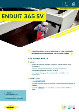 Enduit bitumineux solvanté compatible avec de nombreux supports | Enduit 365 SV