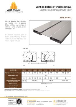 Joints de dilatation vertical pour murs, façades et plafonds | JDV 4.02