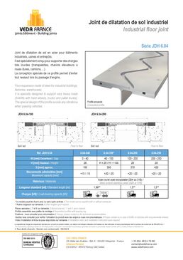 Joint de dilatation en acier spécial charges très lourdes et passages intensifs | JDH 6.04 L