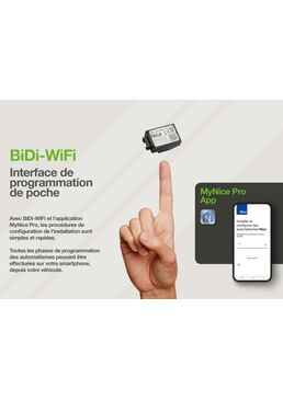 Interface de programmation à distance pour motorisation portail et porte de garage | Nice Bidi-Wifi