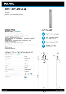 Panneau de douche thermostatique temporisé | Panneau de Douche PREMIX